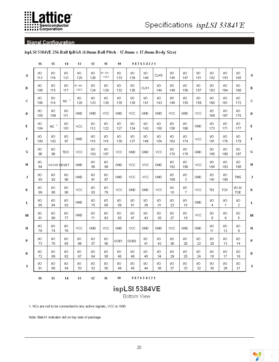 ISPLSI 5384VE-100LB272 Page 20